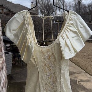 NOS Vintage Beaded Lace Mermaid 1980s Climax Dress Karen Okada David Howard